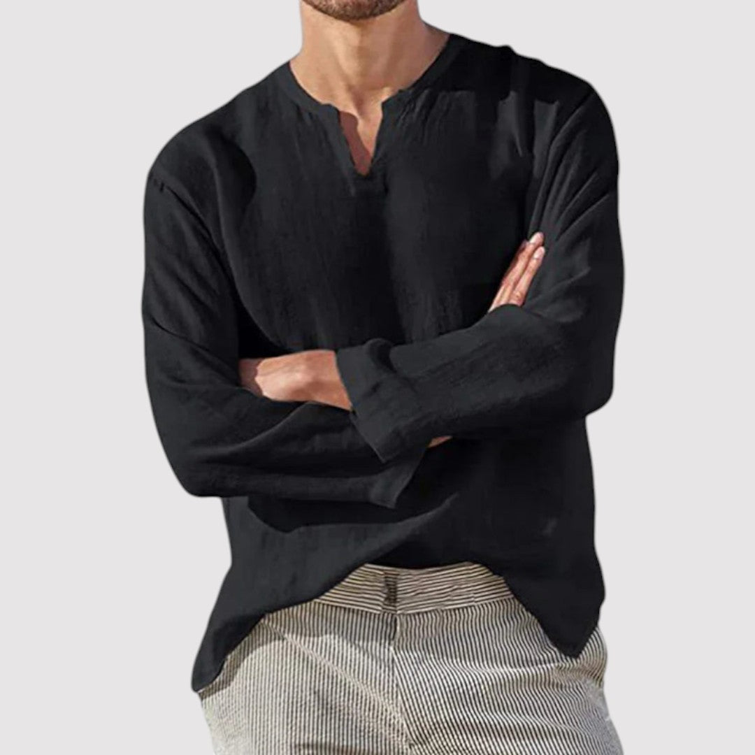 Michael Sydney men's notch-collar shirt, front view