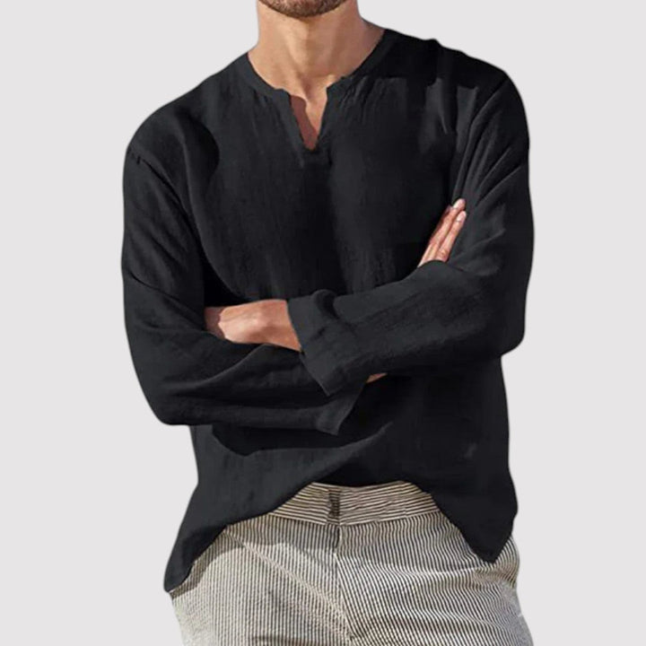Michael Sydney men's notch-collar shirt, front view