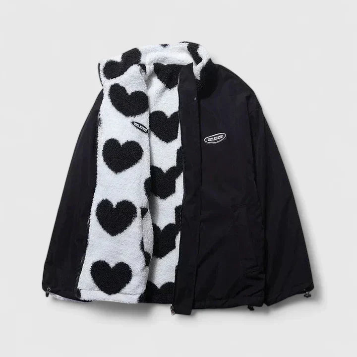 Nina™ | Heart Print Reversible Jacket