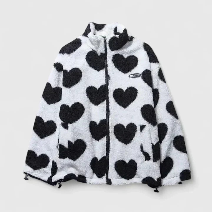Nina™ | Heart Print Reversible Jacket