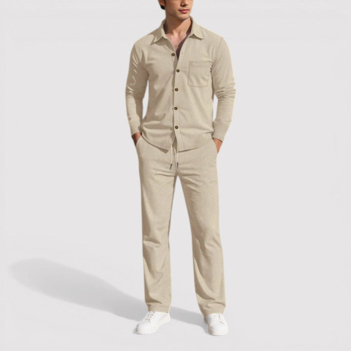 Michael Sydney men's shirt and pants set, front view
