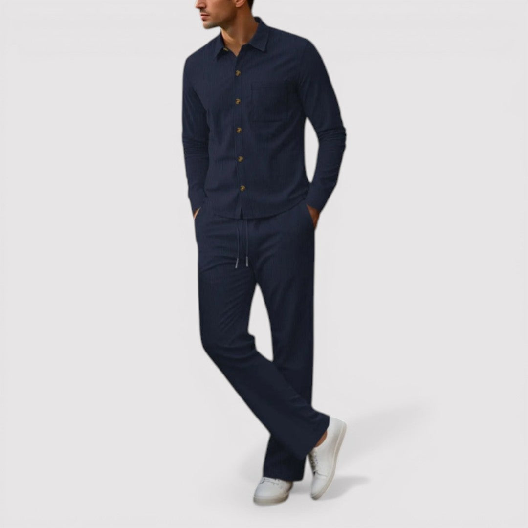 Michael Sydney men's shirt and pants set, front view