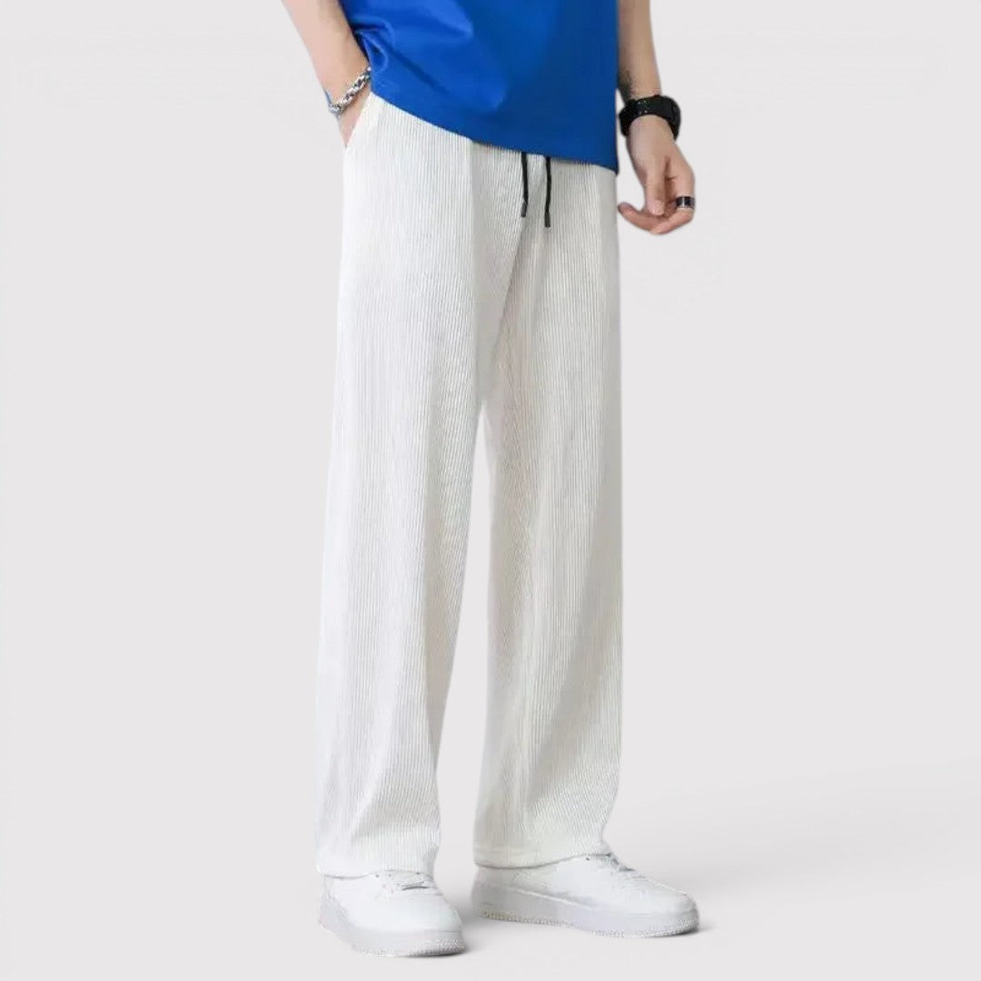 Michael Sydney men's striped pants, front view