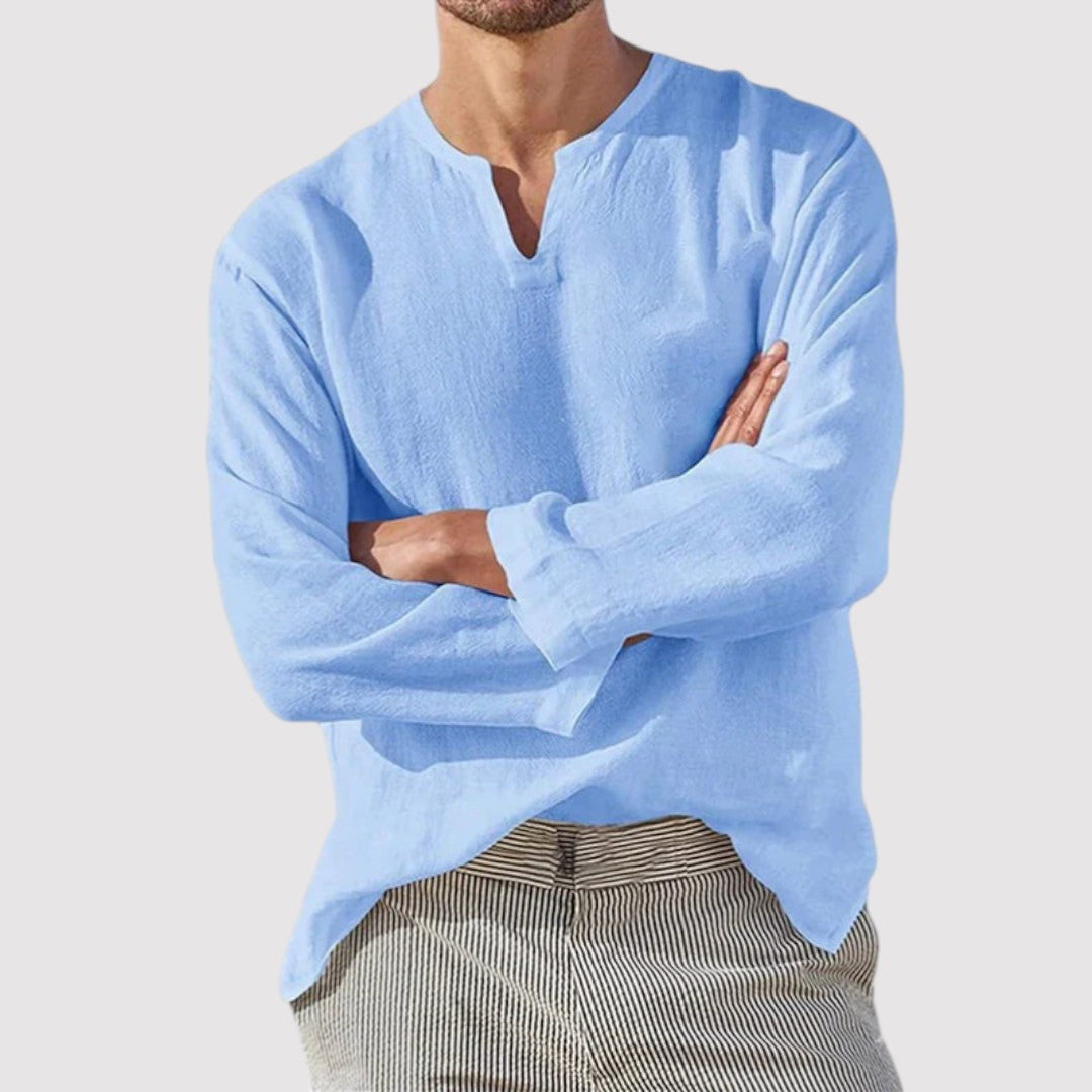 Michael Sydney men's notch-collar shirt, front view