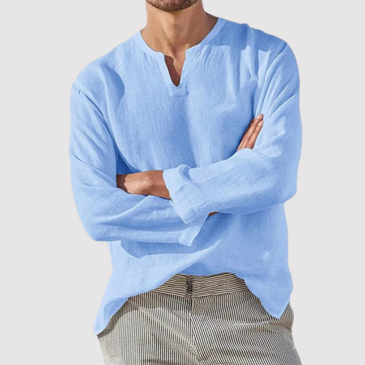 Michael Sydney men's notch-collar shirt, front view