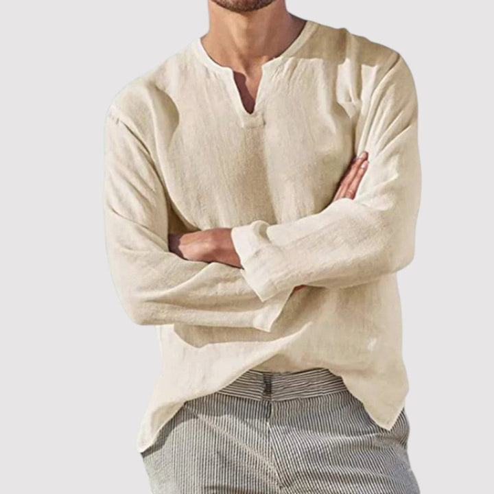 Michael Sydney men's notch-collar shirt, front view