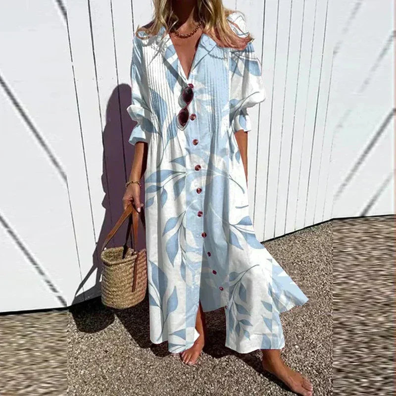 Gail™ | Leaf Print Maxi Dress