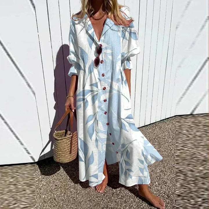 Gail™ | Leaf Print Maxi Dress