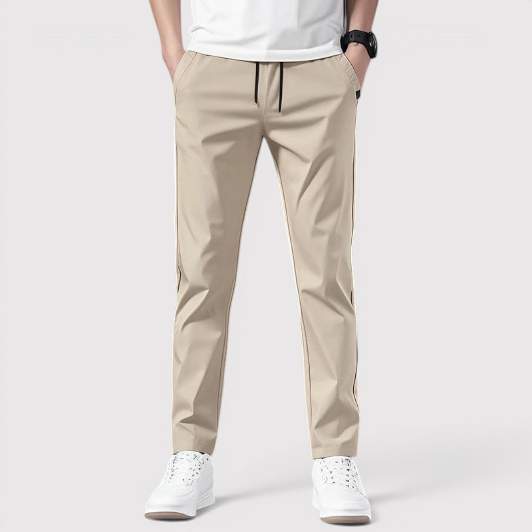 Michael Sydney men's lightweight tapered pants, front view