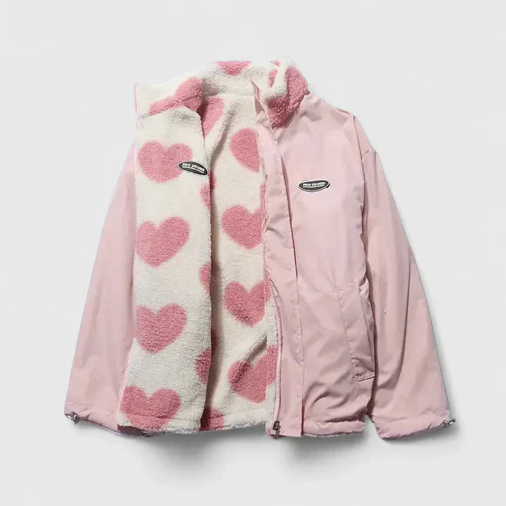 Nina™ | Heart Print Reversible Jacket