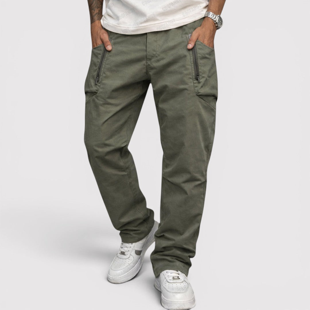 Michael Sydney men's multi-pocket cargo pants, front view