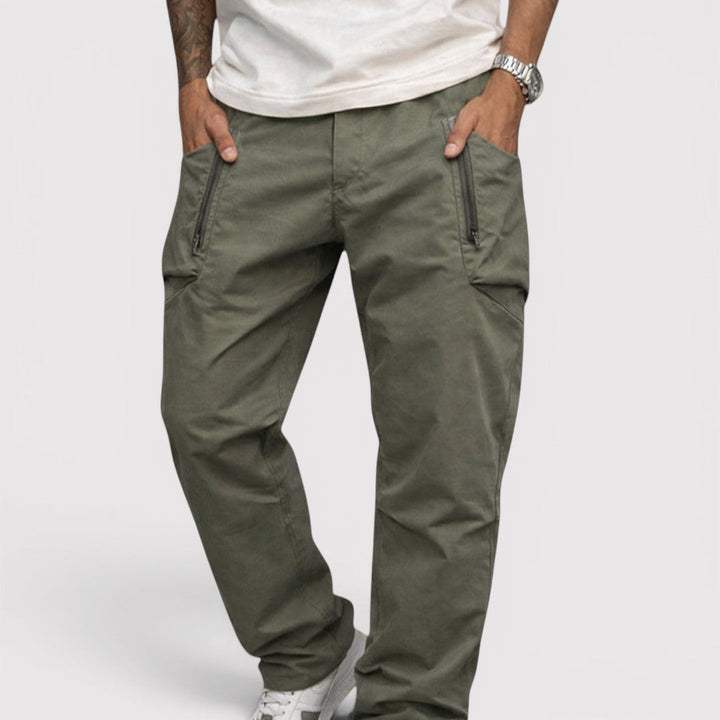 Michael Sydney men's multi-pocket cargo pants, front view