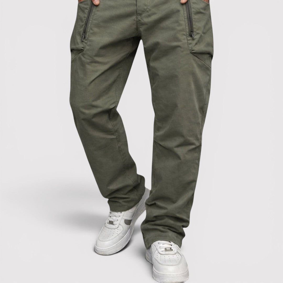 Michael Sydney men's multi-pocket cargo pants, front view