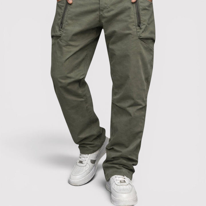 Michael Sydney men's multi-pocket cargo pants, front view