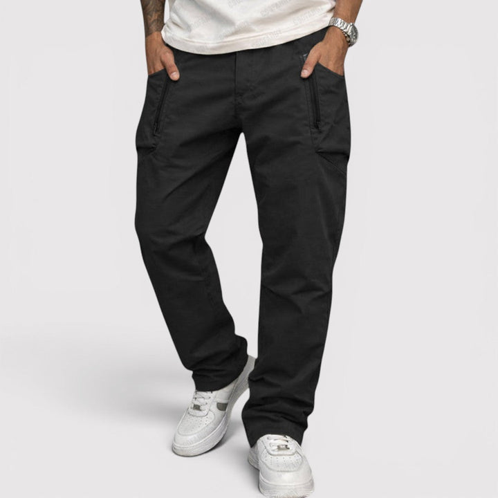 Michael Sydney men's multi-pocket cargo pants, front view