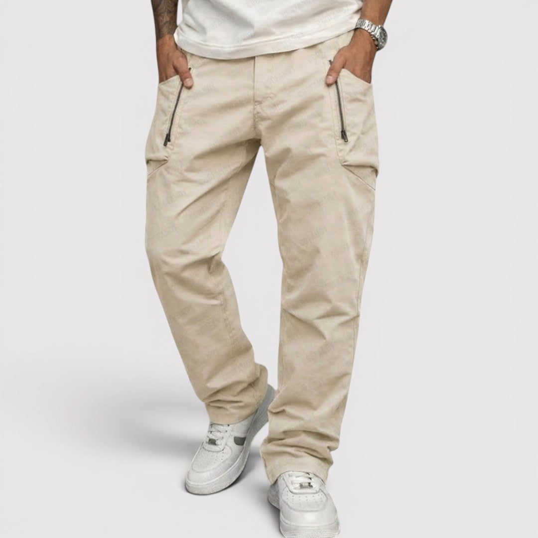 Michael Sydney men's multi-pocket cargo pants, front view