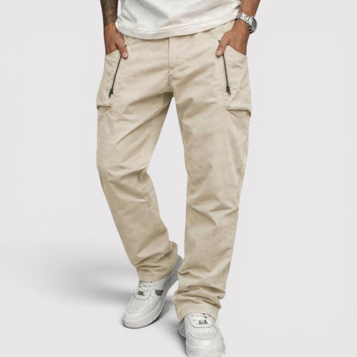 Michael Sydney men's multi-pocket cargo pants, front view