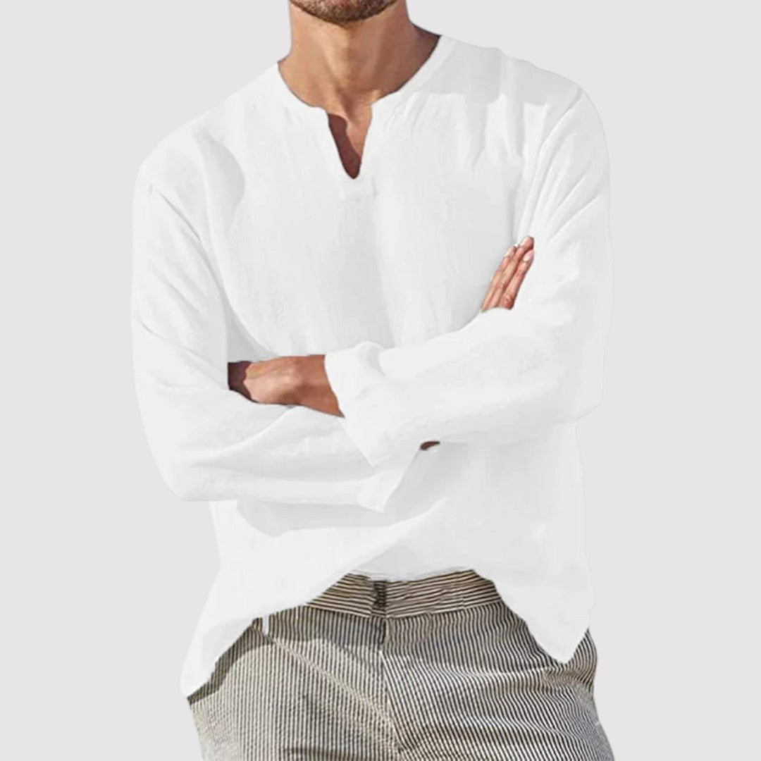 Michael Sydney men's notch-collar shirt, front view