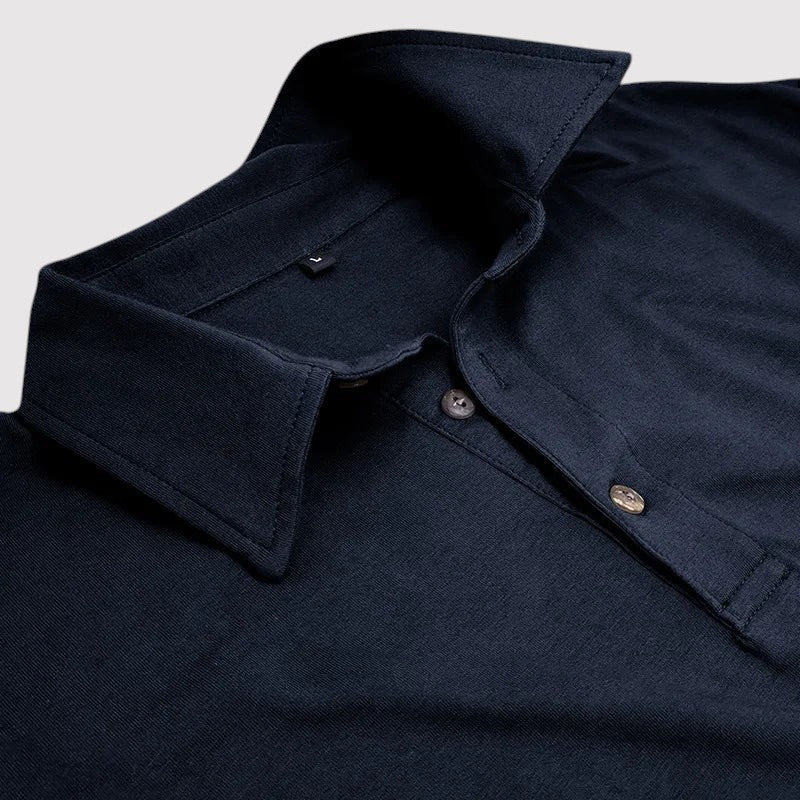 Michael Sydney men's long sleeve polo shirt, front view