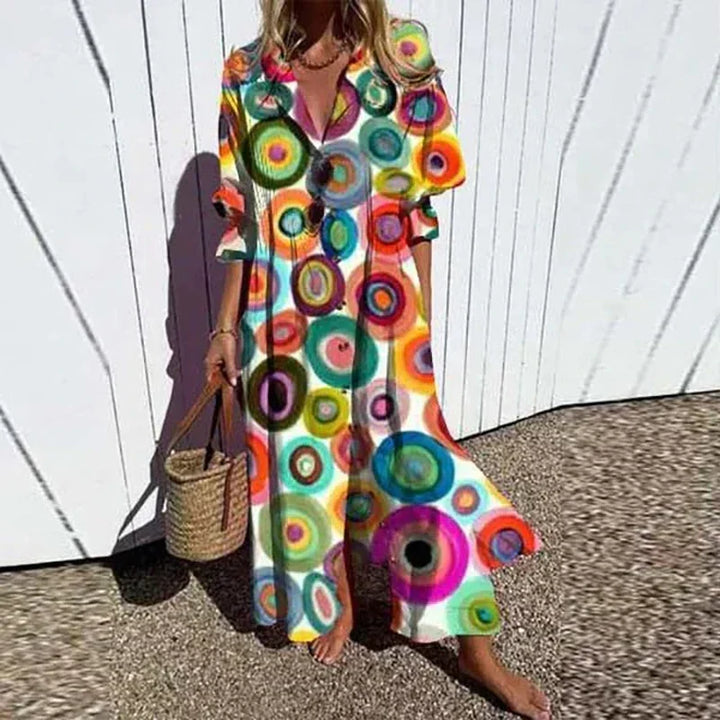 Gail™ | Leaf Print Maxi Dress