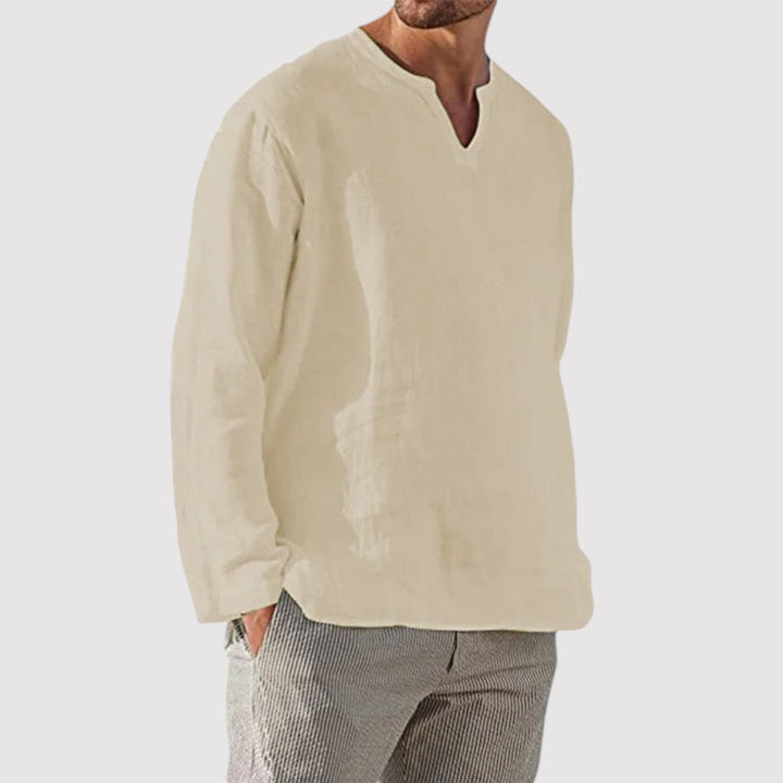 Michael Sydney men's notch-collar shirt, front view