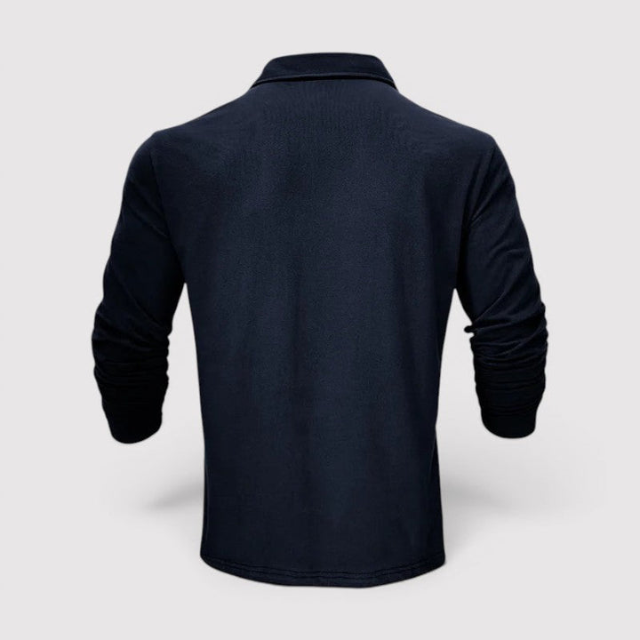 Michael Sydney men's long sleeve polo shirt, front view