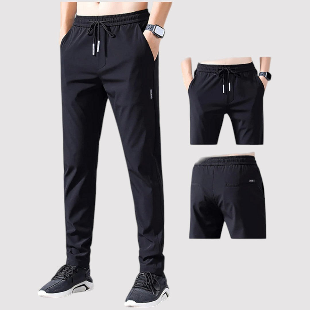 Michael Sydney men's smooth tapered pants, front view