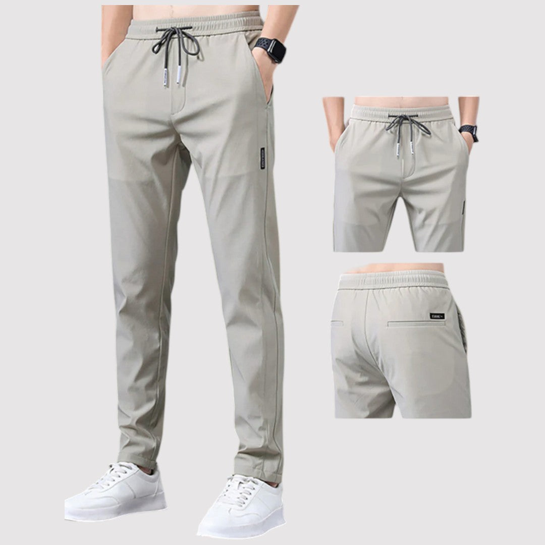 Michael Sydney men's smooth tapered pants, front view