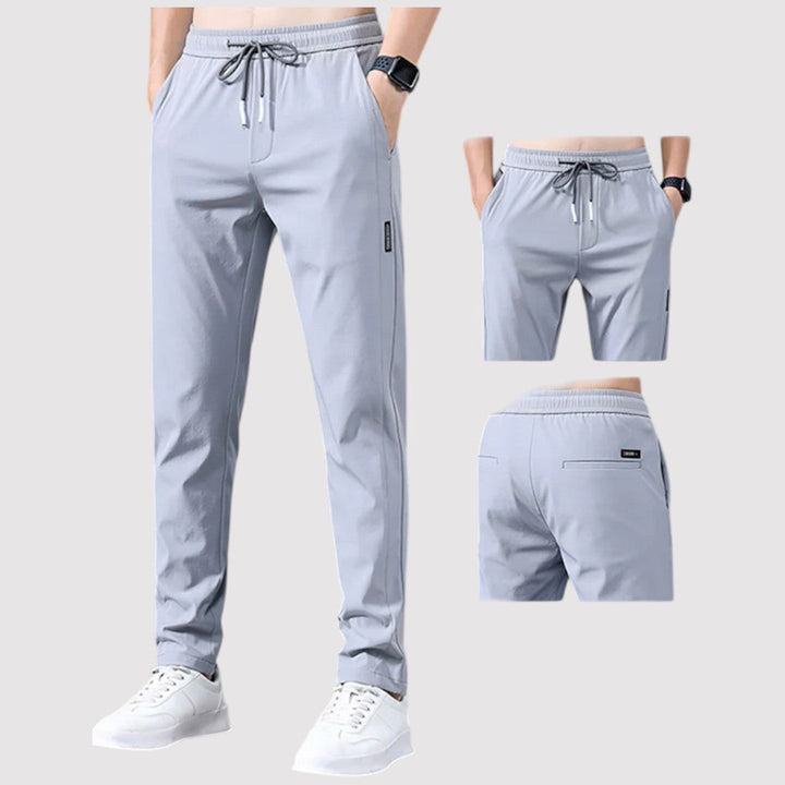 Michael Sydney men's smooth tapered pants, front view