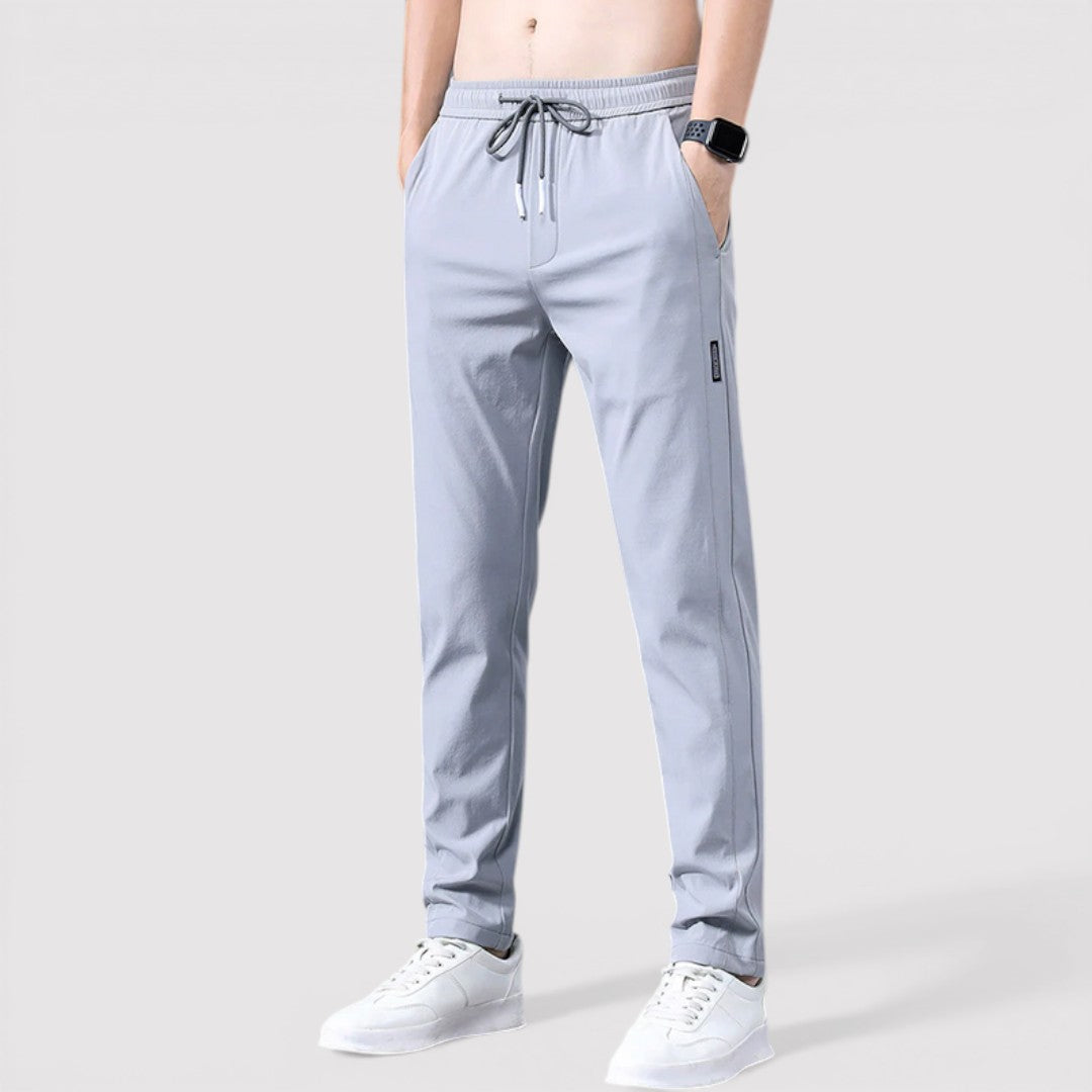 Michael Sydney men's smooth tapered pants, front view
