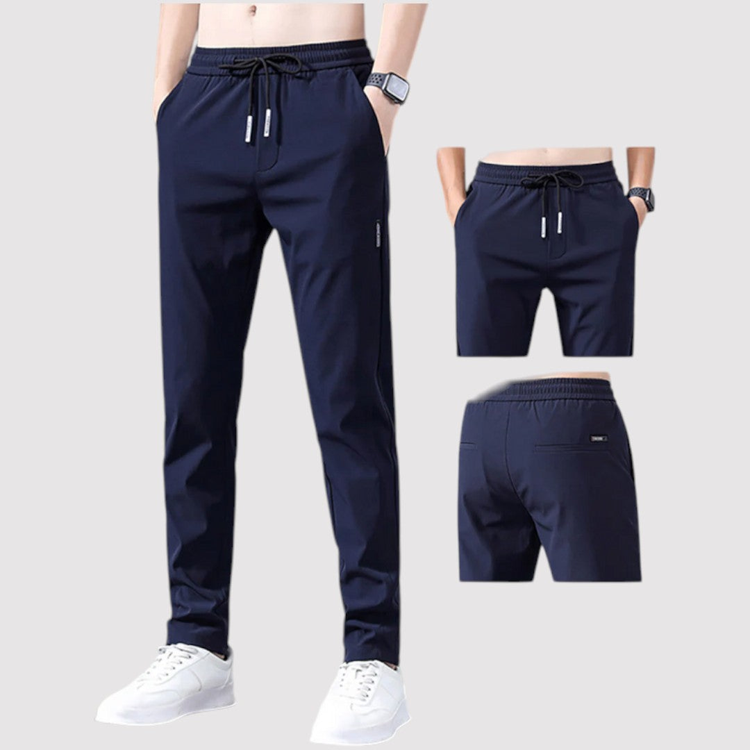 Michael Sydney men's smooth tapered pants, front view