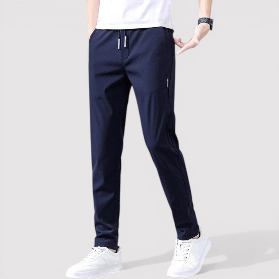 Michael Sydney men's smooth tapered pants, front view