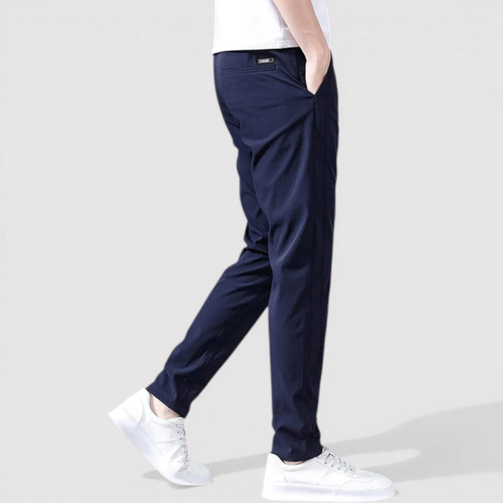 Michael Sydney men's smooth tapered pants, front view