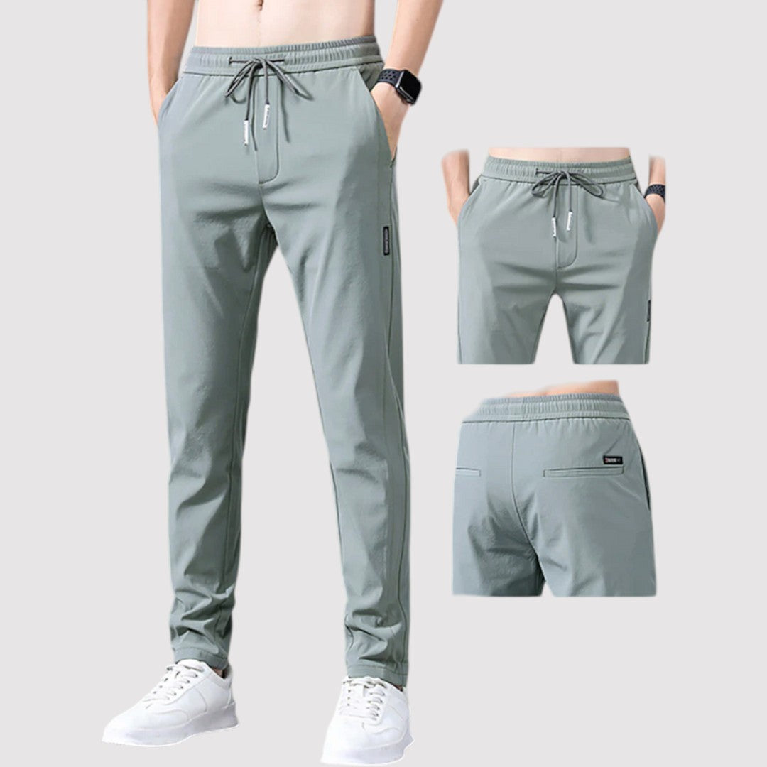 Michael Sydney men's smooth tapered pants, front view
