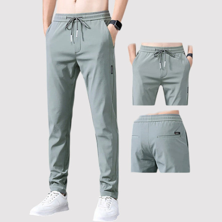 Michael Sydney men's smooth tapered pants, front view