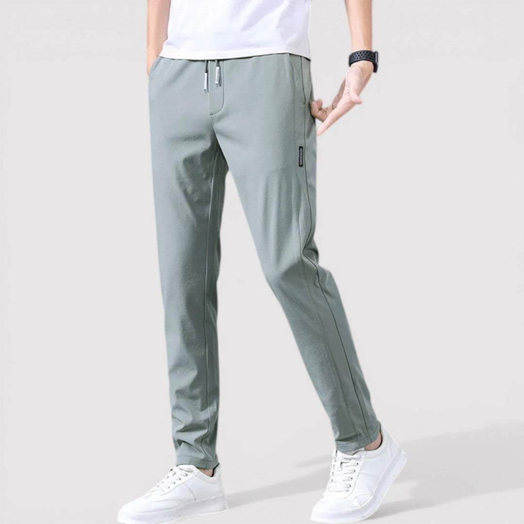Michael Sydney men's smooth tapered pants, front view