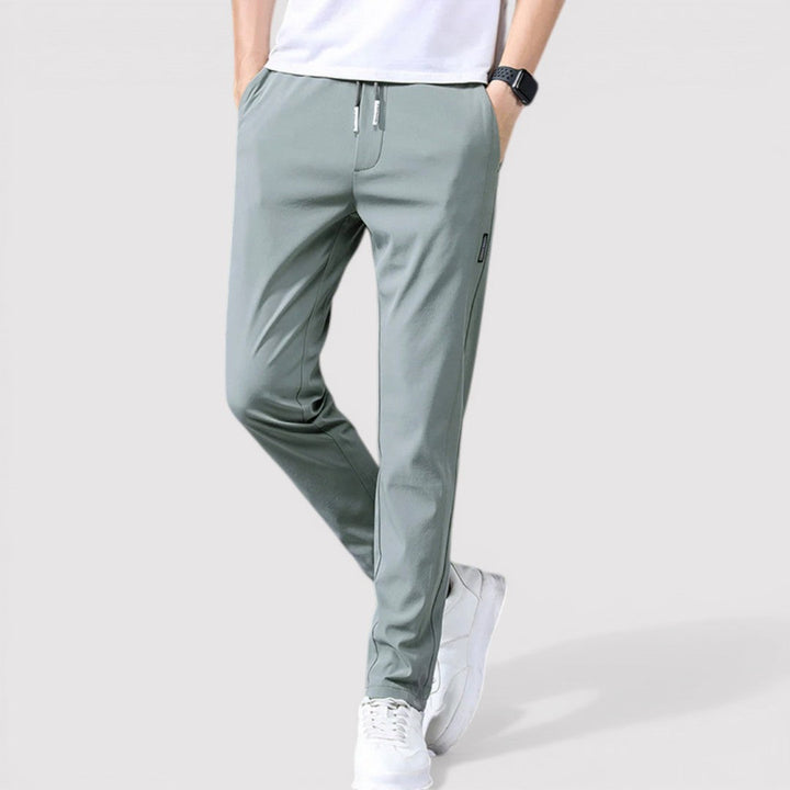Michael Sydney men's smooth tapered pants, front view
