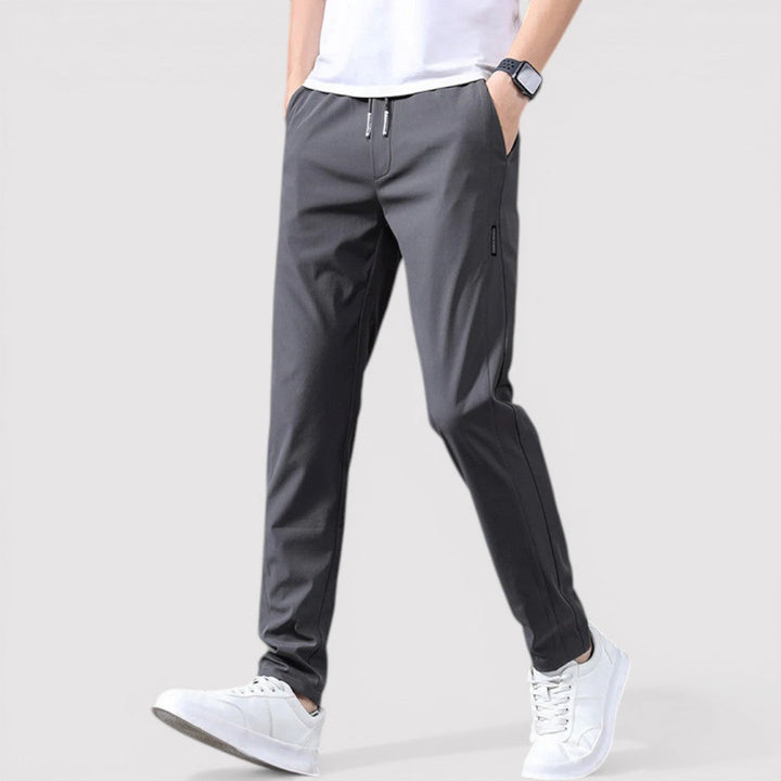 Michael Sydney men's smooth tapered pants, front view