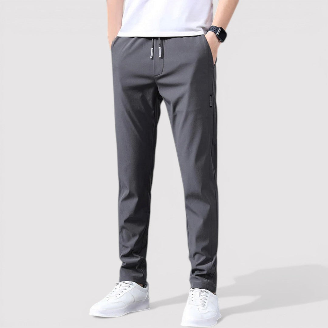 Michael Sydney men's smooth tapered pants, front view