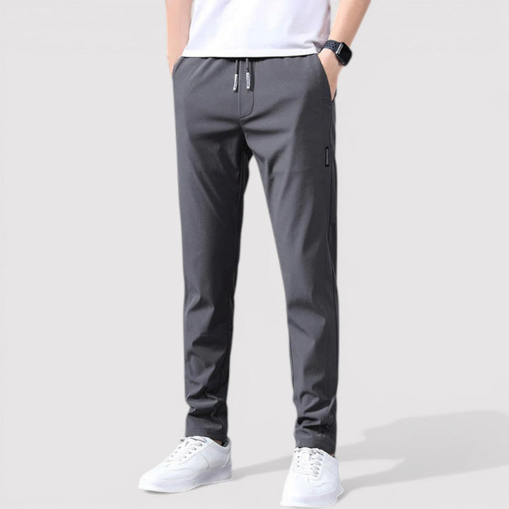 Michael Sydney men's smooth tapered pants, front view