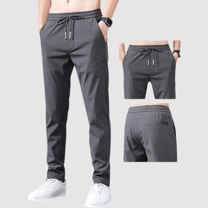 Michael Sydney men's smooth tapered pants, front view