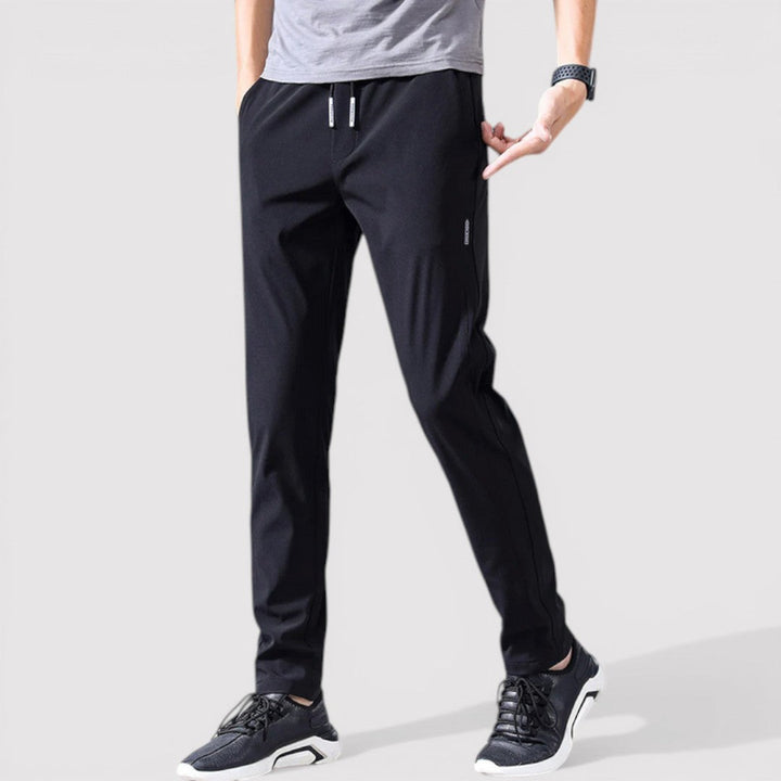 Michael Sydney men's smooth tapered pants, front view