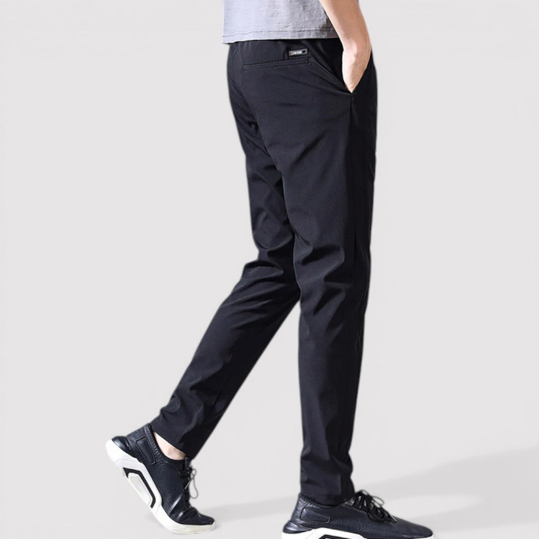 Michael Sydney men's smooth tapered pants, front view