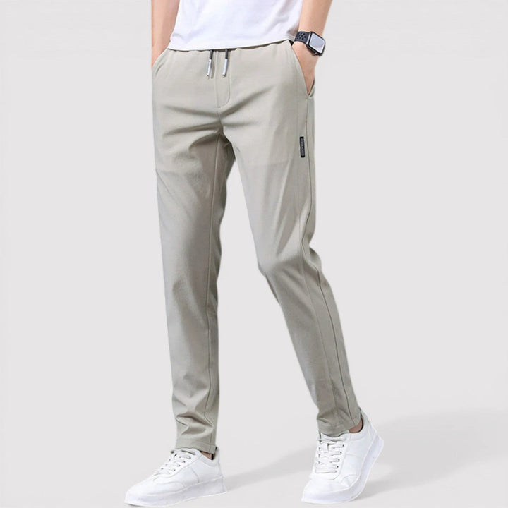 Michael Sydney men's smooth tapered pants, front view