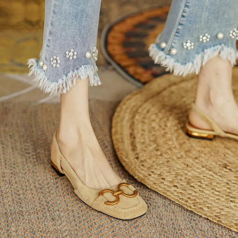 Ruth™ | Square-Toe Buckle Flats