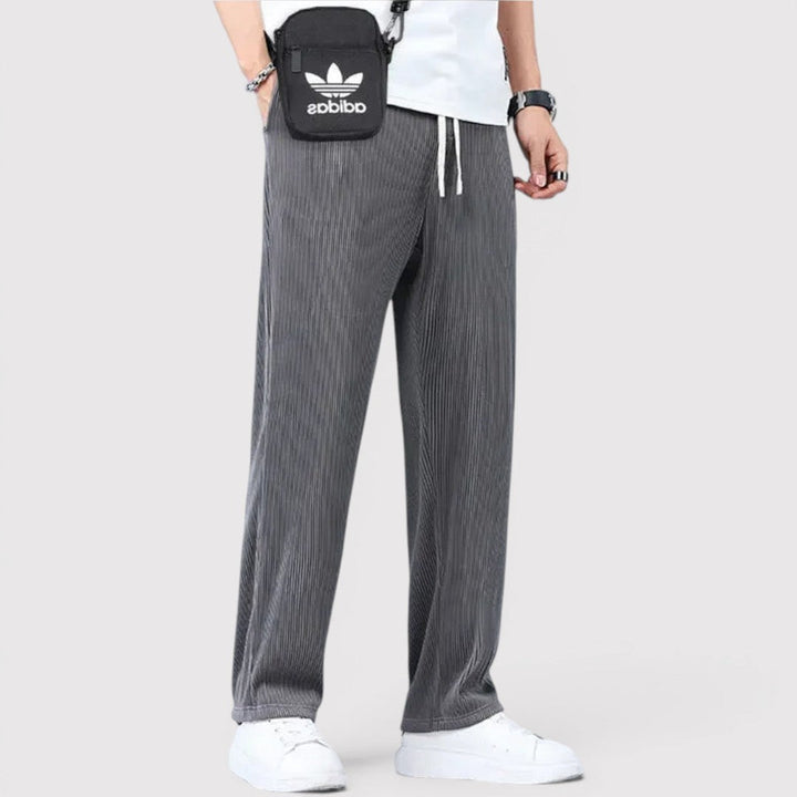 Michael Sydney men's striped pants, front view