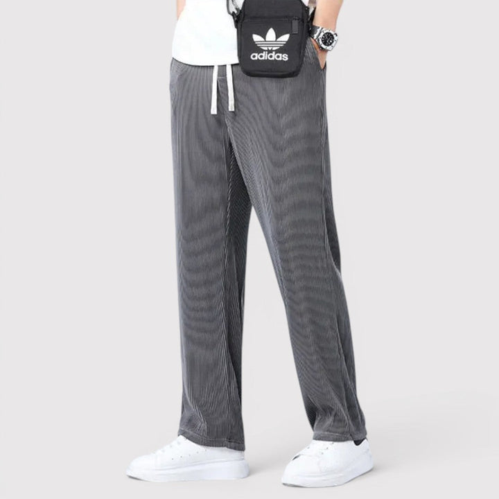 Michael Sydney men's striped pants, front view