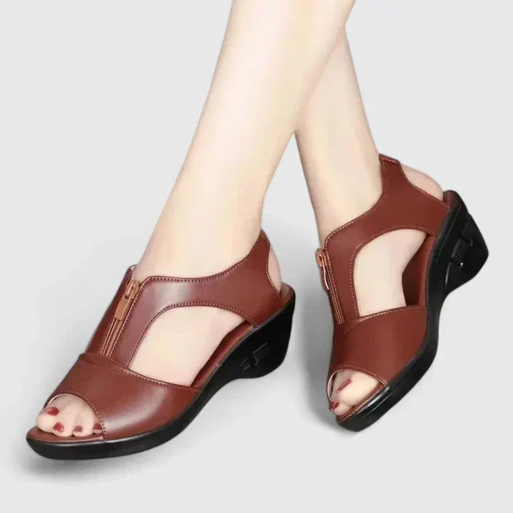 Ashley™ | Peep Toe Block Heel Sandals