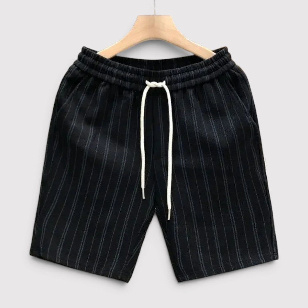 Michael Sydney men's striped shorts with drawstring, front view