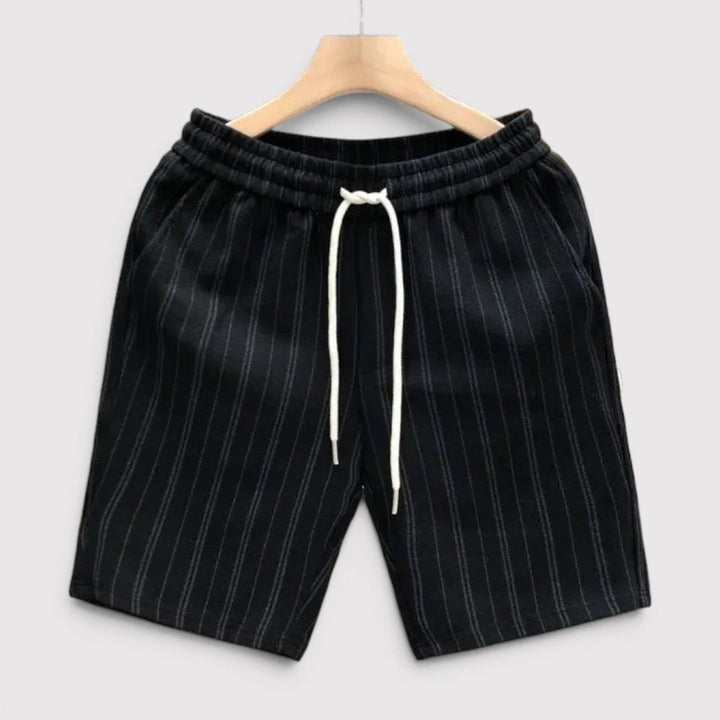 Michael Sydney men's striped shorts with drawstring, front view